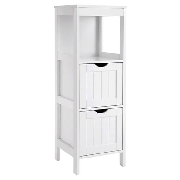 Floor Cabinet, Corner Storage Unit, 2 Drawers, Multifunctional Organizer, 35 Inches Height,White
