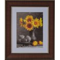 thumbnail image 1 of 3-1/8" Polystyrene Contemporary Modern Picture Frame by WholesaleArtsFrames-com 11x14, 1604 Series Cherry & Gold - Made in USA, 1 of 5