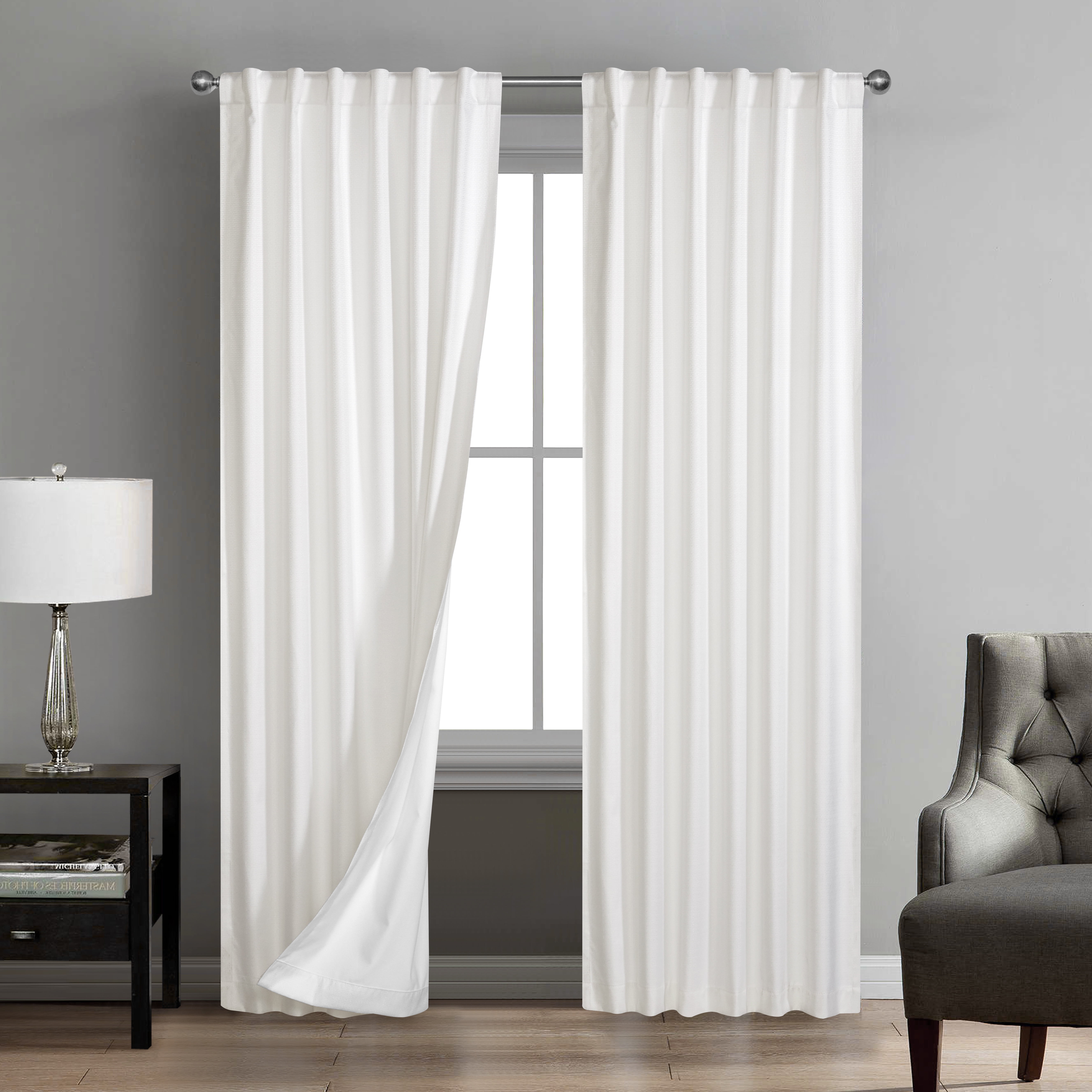 Urban Shop Solid Texture Room Darkening Rod Pocket Curtain Panel Set Of 2 Walmart Com Walmart Com