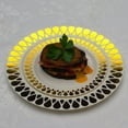 thumbnail image 2 of Exquisite Cream/Gold Droplet Wedding & Party Dinnerware Disposable Plastic Plates 10.25" 40 Pack, 2 of 5