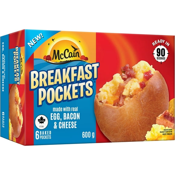 McCain® Egg, Bacon and Cheese Breakfast Pockets™, 6 x 100g