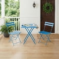 thumbnail image 7 of YUSAZENS 3-Piece Folding Patio Bistro Set, Table & 2 Chairs, No Assembly Required, Indoor/Outdoor Furniture for Balcony, Yard, Garden, Blue, 7 of 7