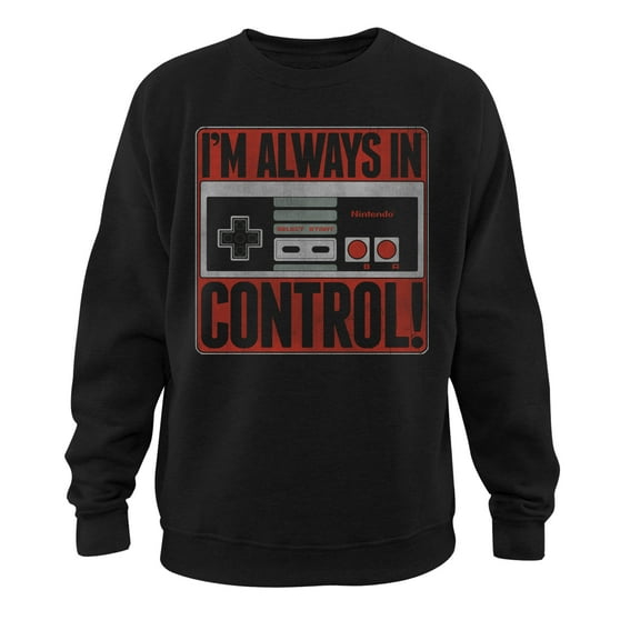 Men's Nintendo Always in Control Sweatshirt Black 2X Large