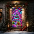 thumbnail image 4 of Hometravel Glowing Christmas Door Cover, Santa and Tree Printed Holiday Banner, Lighted Indoor Outdoor Decoration for Party, Home Entryway, Festive Display, 4 of 6