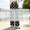 thumbnail image 4 of Wide Leg Pants for Women, Women's Polka Dot Wide Leg Pants High Waisted Drawstring Lounge Pants with Pockets Loose Fit Casual Bottoms for Daily Wear Travel Work Soft Comfy, 4 of 7