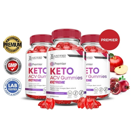 (3 Pack) Premier Keto Extreme ACV Gummies 2000mg Dietary Supplement 180 Gummys