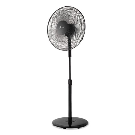 

16 3-speed Oscillating Pedestal Stand Fan Metal Plastic Black