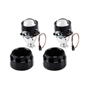 Astra Depot 2.5 Bi-Xenon HID Projector Retrofit Headlight Glass Lens Angel Eyes H1 H4 DIY Kit with Black Shrouds (1 Pair)
