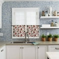 thumbnail image 6 of Christmas Kitchen Curtains and Valances Set, Rod Pocket Curtains Tier Farmhouse Window Curtains 24 Inch Length, Xmas Stocking Snowman Snowflake Poinsettia 3 Piece Kitchen Curtains Set, 6 of 6