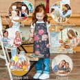 thumbnail image 6 of Pioneer Flower Floral Print Pattern Kids Aprons for Girls and Boys,Adjustable Neck Strap Toddler Aprons for Kids Cooking Baking, 6 of 7