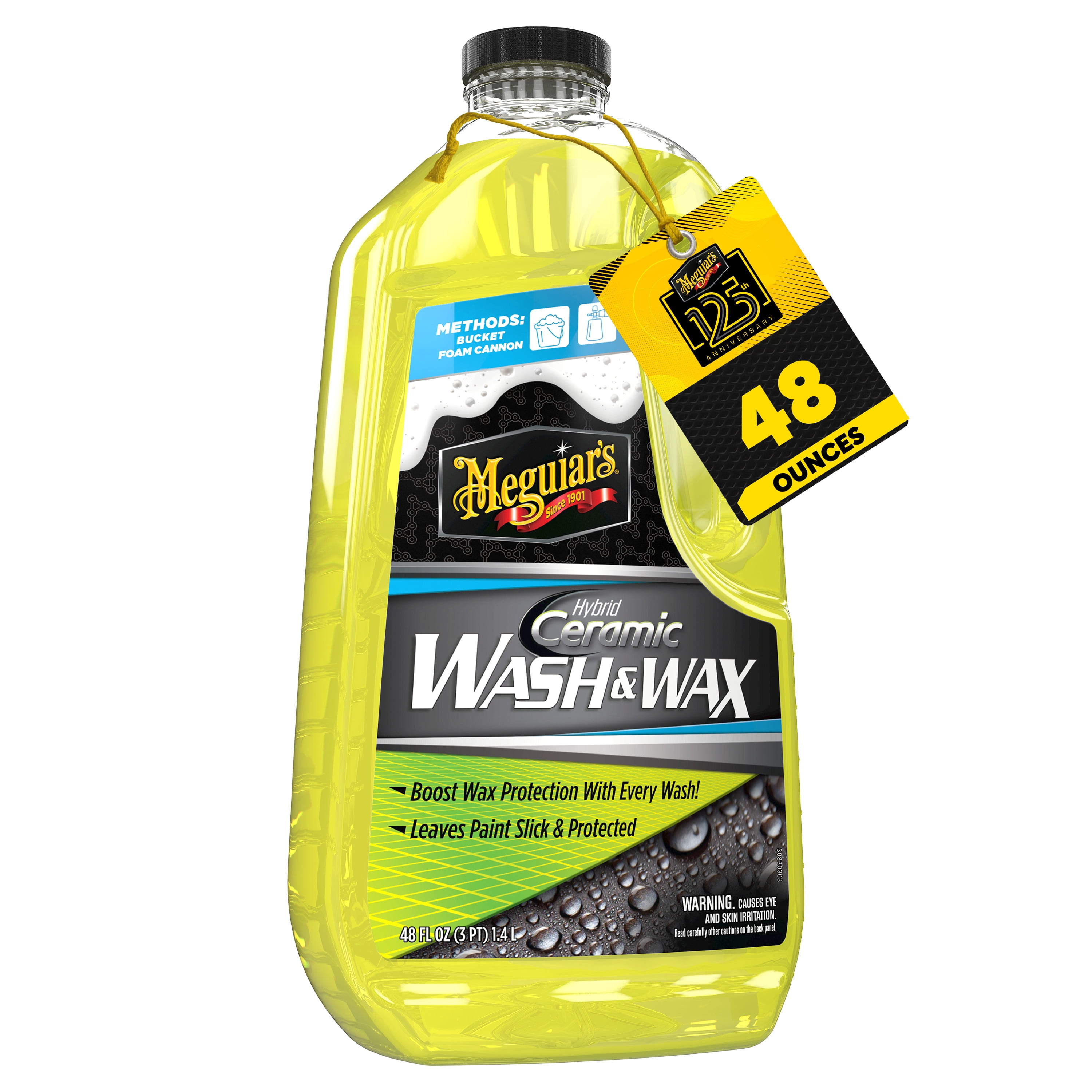 Meguiar's Hybrid Ceramic Wash and Wax, 48 oz Liquid, Hydrophobic