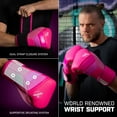 thumbnail image 4 of Hayabusa T3 Boxing Gloves for Men and Women Wrist and Knuckle Protection, Dual-X Hook and Loop Closure, Splinted Wrist support, 5 layer foam Knuckle padding - Neon Pink, 14oz, 4 of 6