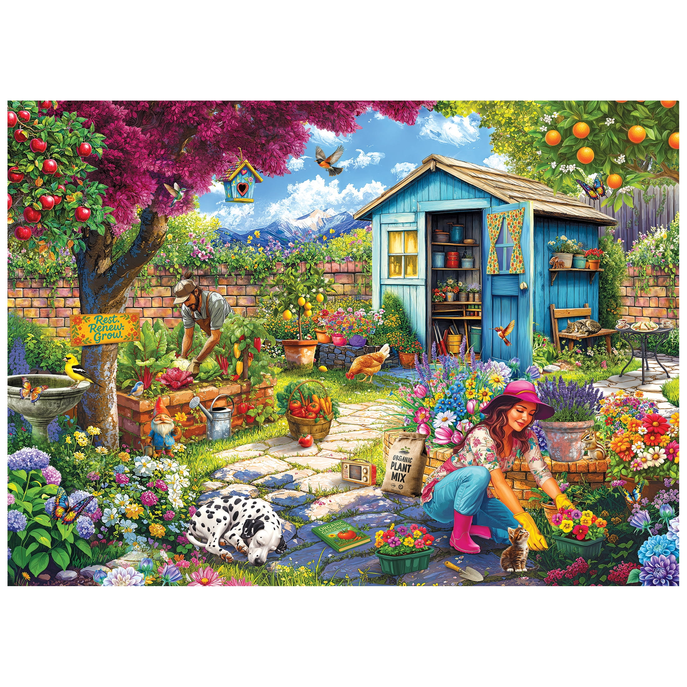 RoseArt - Favorite Places 1000-Piece - HH Couple in the garden- Adult Interlocking Puzzle