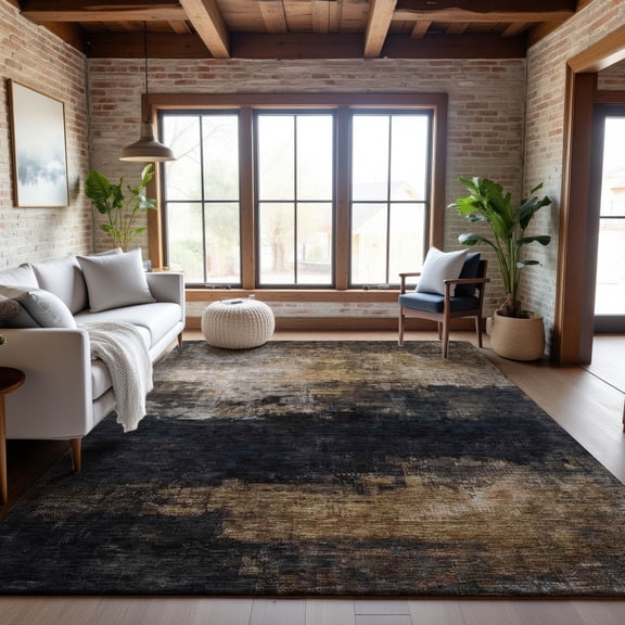 Addison Rugs Mayfield Premium Machine Washable Transitional Abstract Charcoal Rectangle Rug, 5' x 7'6"