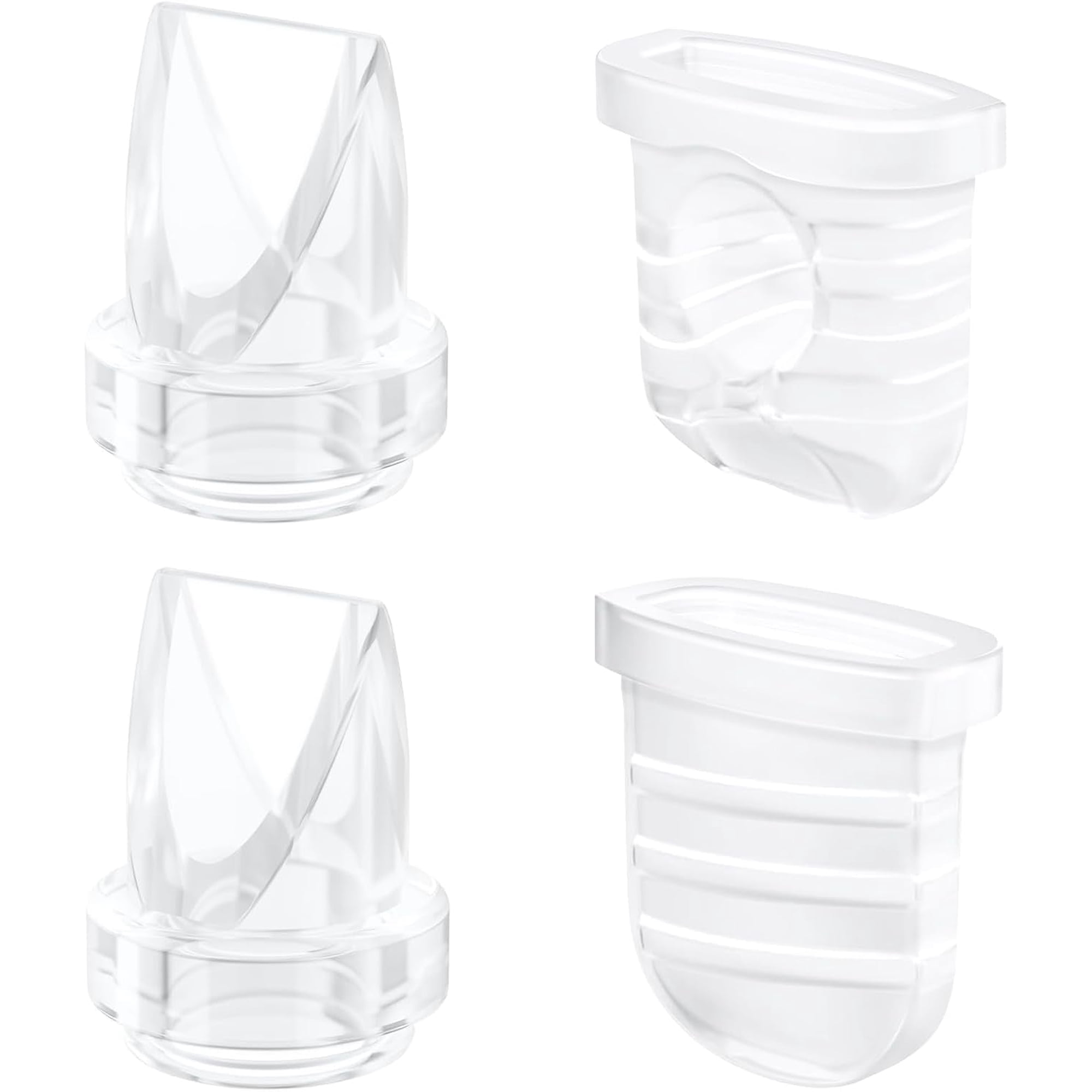 2pcs Duckbill Valves and 2pcs Silicone Diaphragms Compatible with Lansinoh Discreet Duo, eufy E10 S1 S1 Pro,NCVI Nuliie NICEGREEN Life S32 Breast Pump Replacement Parts, S32 Breast Pump Accessories