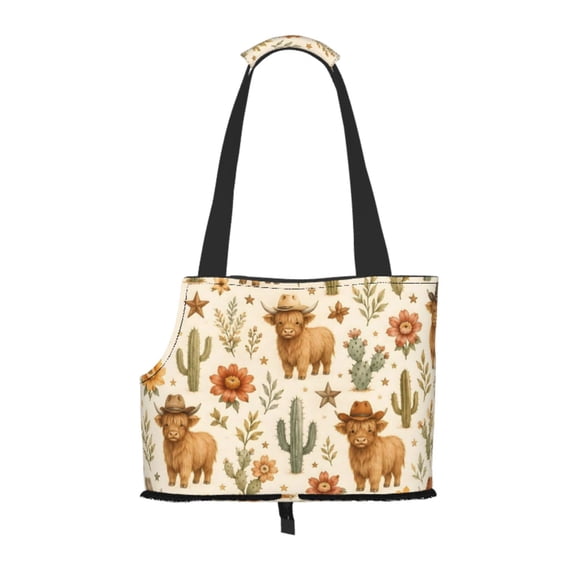 Highland Cow Pet Tote Bag Lightweight Shoulder Bag for Shopping and Travel