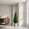 thumbnail image 2 of OLIVIVI Artificial Cedar Tree 3FT Tall Faux Silk Plant for Home Office Decor Indoor Outdoor Fake Lifelike Potted Tree with Wood Branches 1 pack, 2 of 11