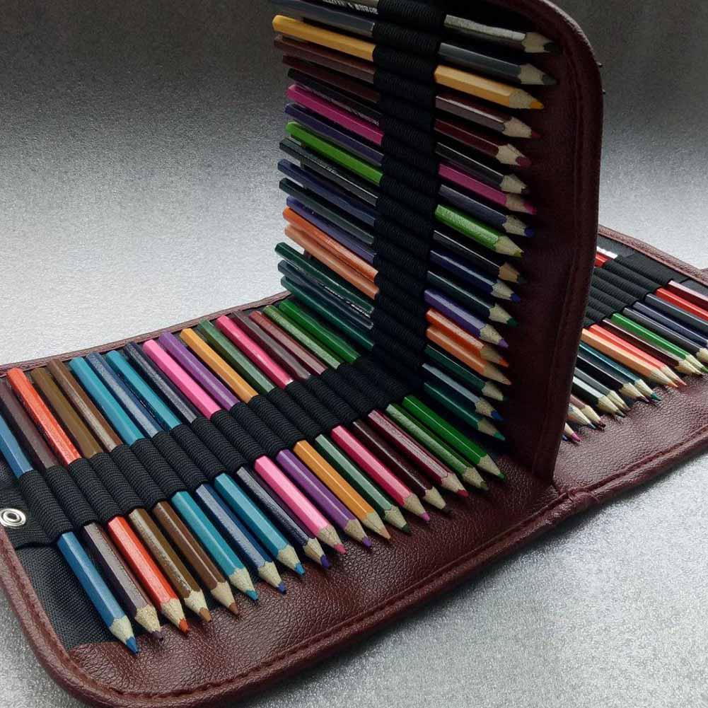 Garosa Stationery, Colored Pencil, Thickened Foldable 72 Holes Canvas Colored Pencil Bag School