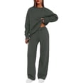 thumbnail image 3 of Kixjoy Two Piece Sets for Women Oversized Sweatshirts and Pants Sets Long Sleeve Athletic Casual Sweatsuits Plain Warm Fall Womens Clothing, Dark Gray XXL, 3 of 6