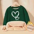 thumbnail image 3 of Kiijoy Girls Sherpa Sweatshirt Hearts Print Cozy Thermal Crew Neck Pullover Top, 3 of 3