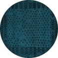 thumbnail image 1 of Ahgly Company Indoor Round Abstract Light Blue Modern Area Rugs, 5' Round, 1 of 4