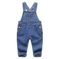 thumbnail image 1 of KIDSCOOL SPACE Baby Boy Girl Ripped Denim Cute Workwear,Fashionable Kids Jean Overalls, 18-24 Months, 1 of 8