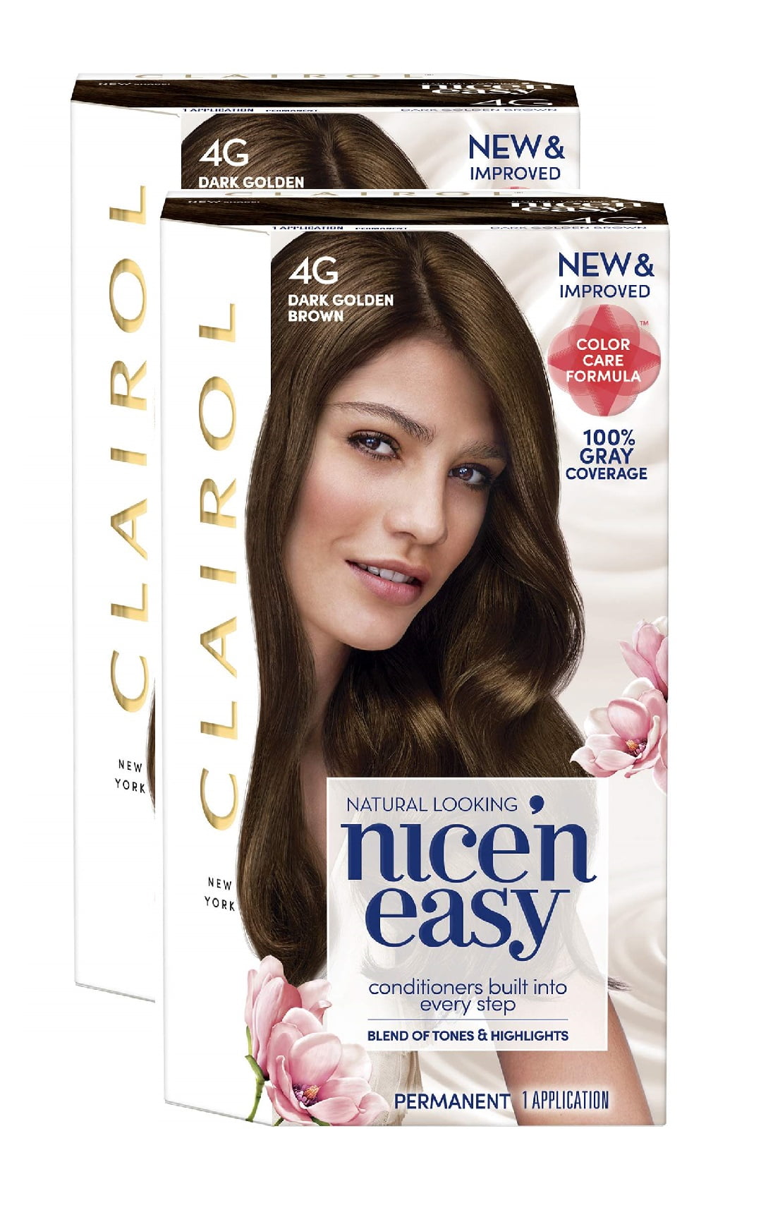 Clairol Nice 'n Easy Hair Color, 4G Dark Golden Brown,2pk