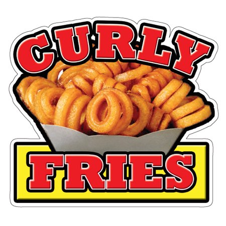CURLY FRIES Concession Decal cart sign stand french (Best Frozen Curly Fries)