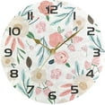 thumbnail image 5 of Spring Flower Round Wall Clock, 9.84 inch Silent Wall Clock for Bedroom, Bathroom, Office, Living Room Home Decor, 5 of 7