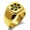 Gold, variant on Stainless Steel Letter H Initial Cat Dog Paws Monogram Engraved Engraved Square Flat Top Biker Style Polished Signet Ring