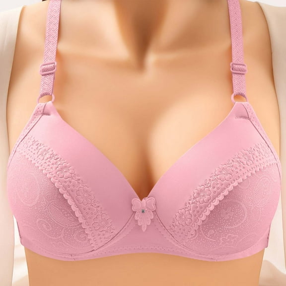 TAGOLD Womens Plus Size Bra,Summer Casual Bras for Womens,Women Bra Large And Thin Without Steel Ring With Side Folding And Fading Full Cup Bra