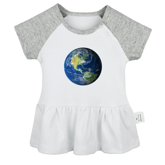 Nature Earth Pattern Dresses For Baby, Newborn Babies Skirts, Infant Princess Dress, 0-24M Kids Graphic Clothes (Gray Raglan Dresses, 18-24 Months)