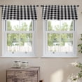 thumbnail image 2 of LALILO Kitchen Curtain Valance Black And White Plaid Rod Pocket Window Curtain 52"x 18" Set of 2, 2 of 6