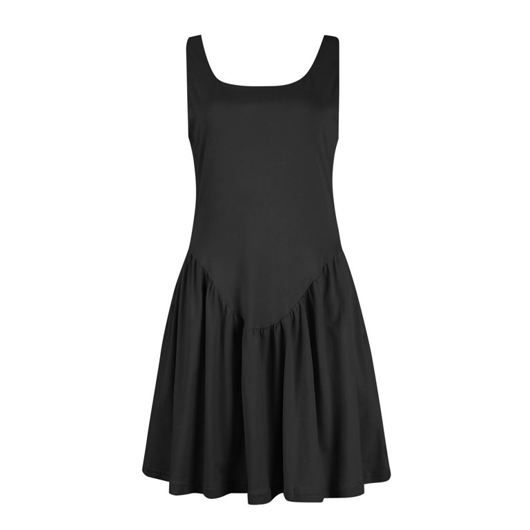 vigerkar Women's Square Neck Ruffle Hem Mini Dress Ruched Waist Short Party  Dresses Black, M - Walmart.com