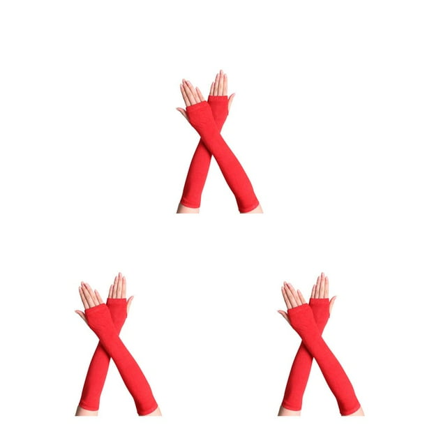 Guantes sin dedos Advancent para niña estilo simple negro