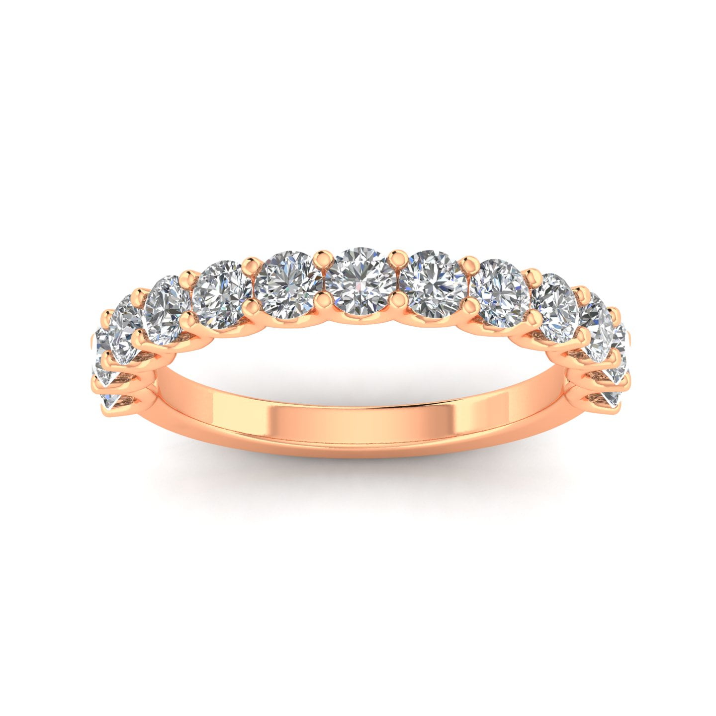 Certified 1.25ctw Diamond Wedding Band in 14k Rose Gold (G-H, I1)