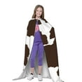 thumbnail image 4 of Honeii Brown Cow Print Poncho Cape, Cloak Coat, Snuggly Hooded Wearable Blanket, Hooded Cape For Teenagers,Halloween Costumes-Small, 4 of 7