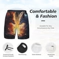 thumbnail image 3 of Logiee Red And White Flame Fox Print Men's Swim Trunk,Quick Dry Board Shorts ,Men's Swim Trunks with Compression Liner, Bathing Suits with Pockets-Medium, 3 of 6