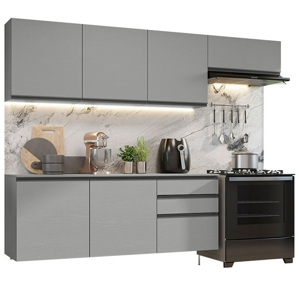 Cocina Integral Completa Modular Madesa Nice 260cm Gris
