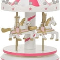 thumbnail image 5 of Niceauty Pink Carousel Music Box Decorative Music Box Home Decoration Made of Plastic Size 4.5x6.5 Inches, 5 of 5