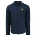 thumbnail image 2 of Men's Cutter & Buck Navy Milwaukee Brewers Knitted Advantage Tri-Blend Eco Soft Pique Long Sleeve Button-Up Shirt, 2 of 3