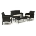 thumbnail image 3 of Swagon deep seating Patio Furniture 4 Pieces Conversation Sets Outdoor Wicker Rattan Chairs Garden Backyard Balcony Porch Poolside loveseat with Soft Cushion and Glass Table, 3 of 12