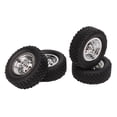 thumbnail image 4 of RC Car Wheel Tire, 4PCS Easy To Install Silver And Black RC Toy Car Wheels  For Replacement, 4 of 8
