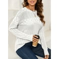 thumbnail image 5 of Eytino Women Sweaters Oversized Sweaters Long Sleeve Knit Crewneck Crochet Pullover Tops S-2XL, 5 of 10