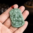 thumbnail image 3 of K-KED Natural Grade A Green Jade Jadeite Men Women Lucky Coin Horse Pendant, 3 of 5
