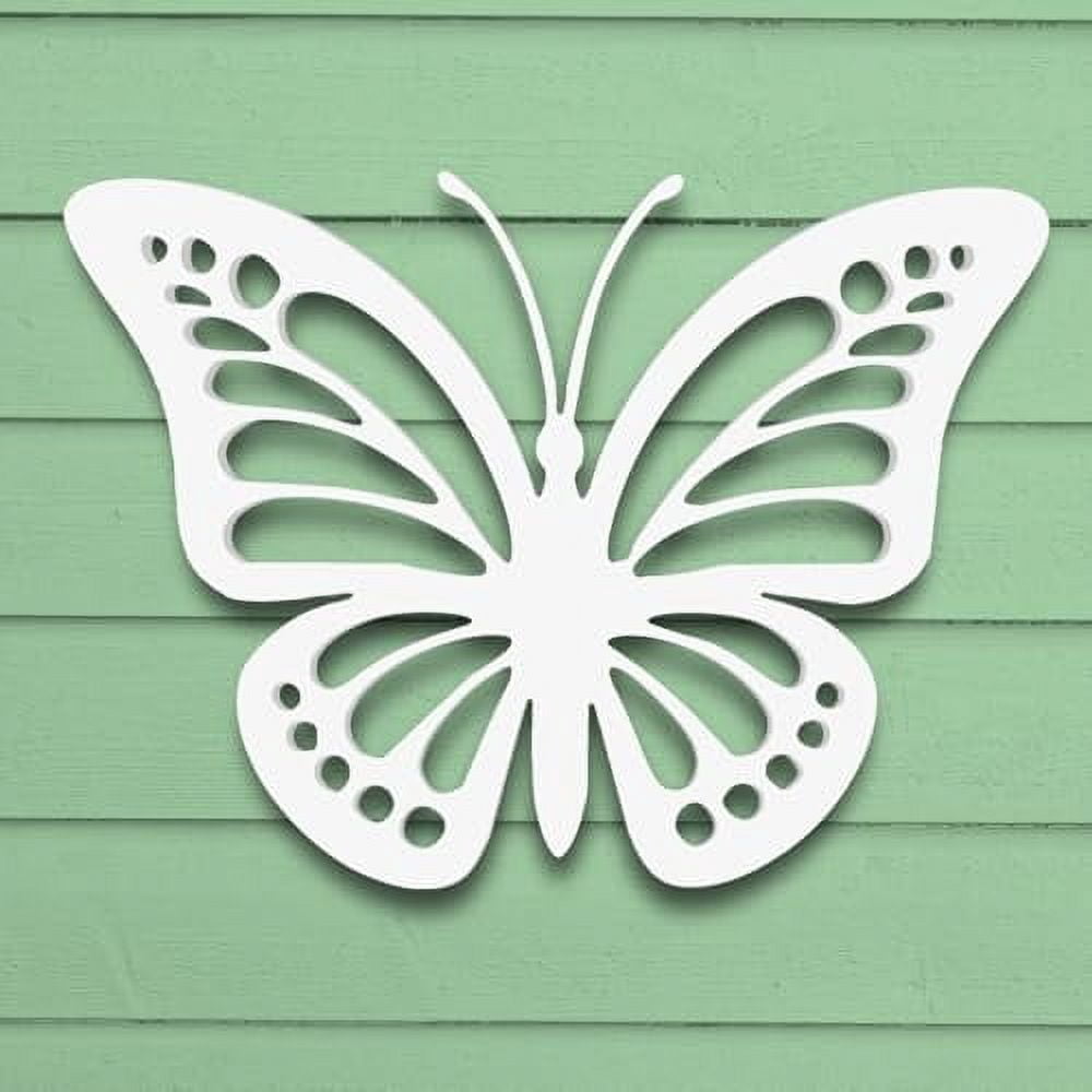 JennyGems Outdoor Butterfly Wall Decor – PVC Butterfly Hanging Sculpture for Garden Yard, Patio, Shed, Fence, Balcony, Weatherproof Inside Outside Sign, 4 Foot