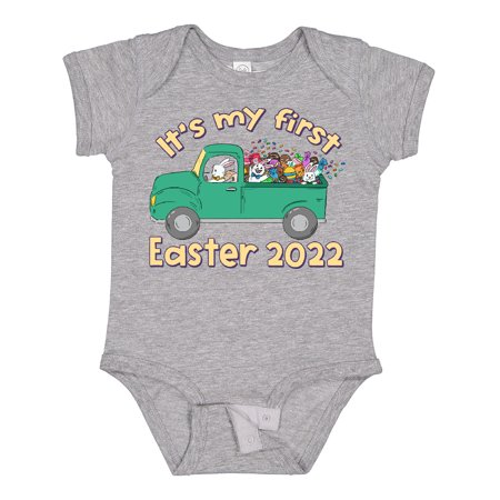 

Inktastic It s My 1st Easter Truck with Bunnies 2022 Gift Baby Boy or Baby Girl Bodysuit
