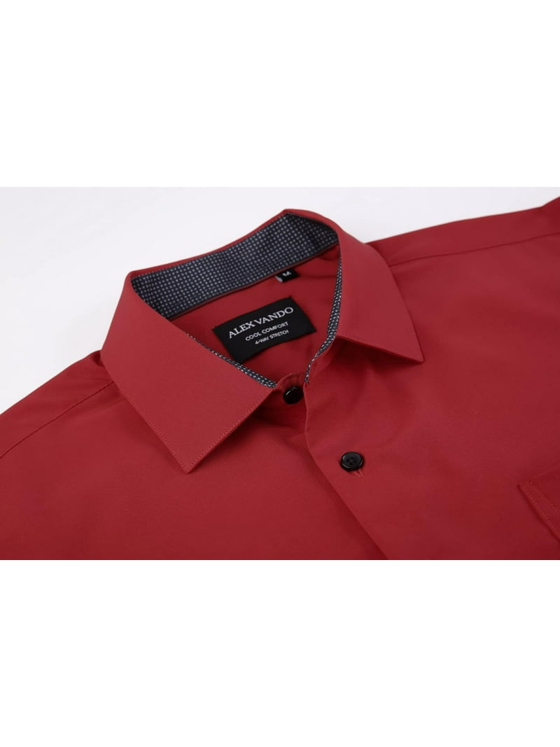 Alex Vando Mens Dress Shirts Regular Fit Long Sleeve Stretch Business Dress  Shirts for Men - Walmart.com