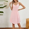 thumbnail image 4 of USSUMA Womens Summer Dresses Womens Dresses Sleeveless Crew Neck Casual Solid Color Camisole Maxi Dress Vintage Skirt Breathable Skirts Birthday My Order Pink Dress Size-M, 4 of 5