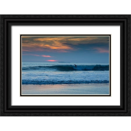 Peebles, Douglas 24x17 Black Ornate Wood Framed with Double Matting Museum Art Print Titled - Destiladeras Beach-Punta Mita-Riviera Nayarit-Nayarit-Mexico